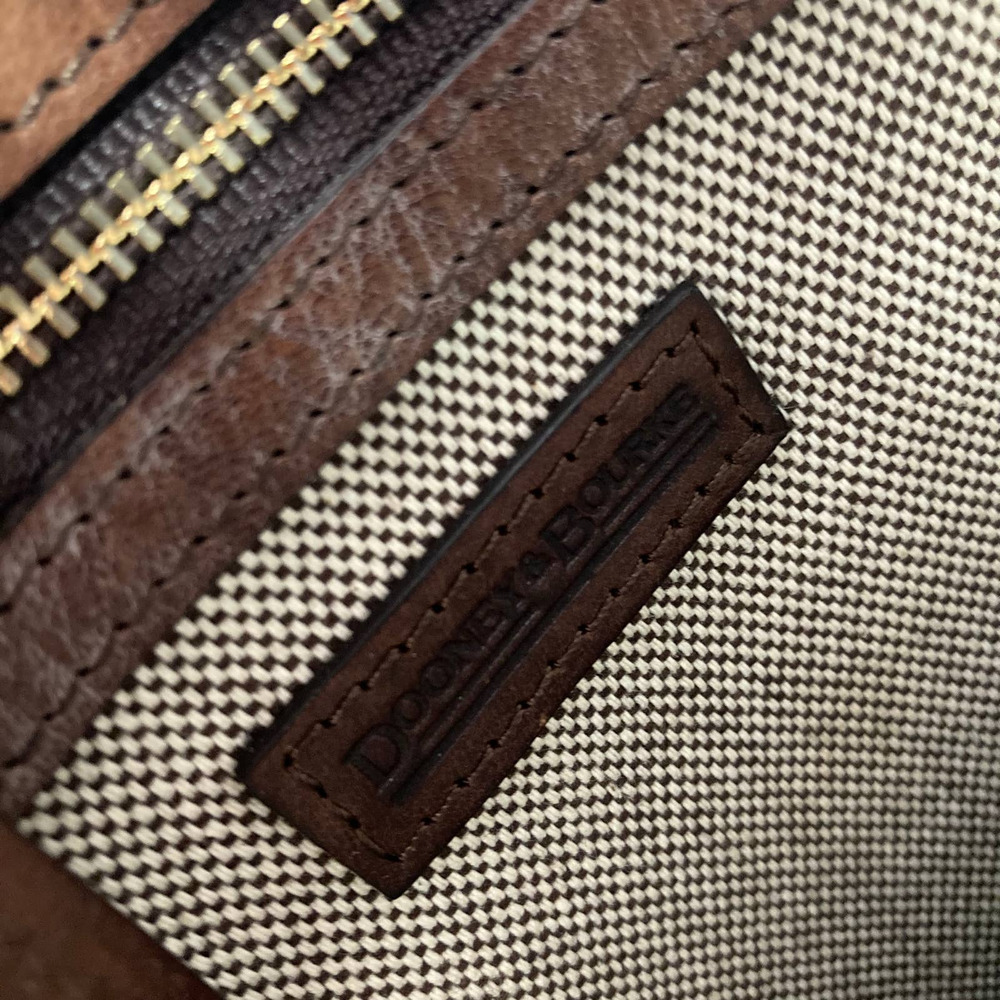 Dooney & Bourke Cognac “Lucy” Florentine Vacchetta leather shoulder bag - Picture 10 of 11